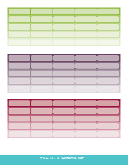 Rectangle Boxes Planner Stickers (3 Pages)