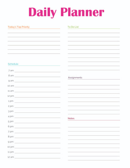 Student Planner (13 Pages)