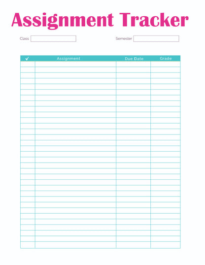 Student Planner (13 Pages)