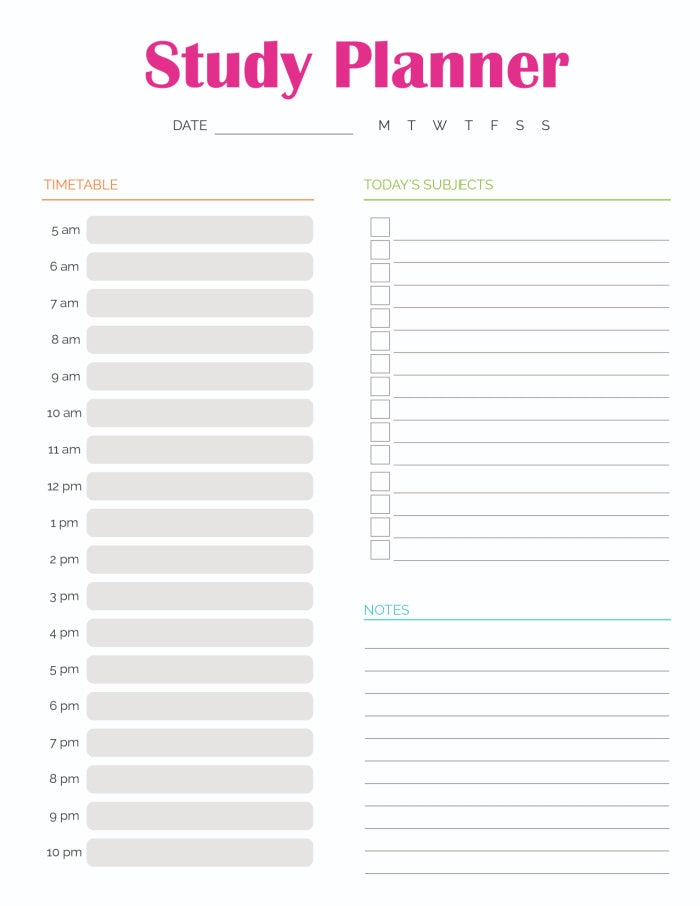 Student Planner (13 Pages)