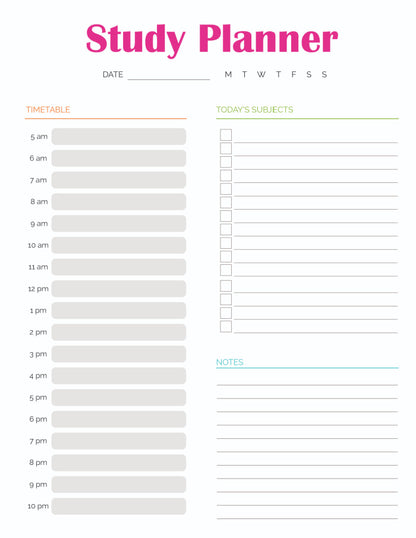 Student Planner (13 Pages)