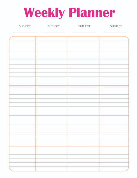 Student Daily Planner Printable